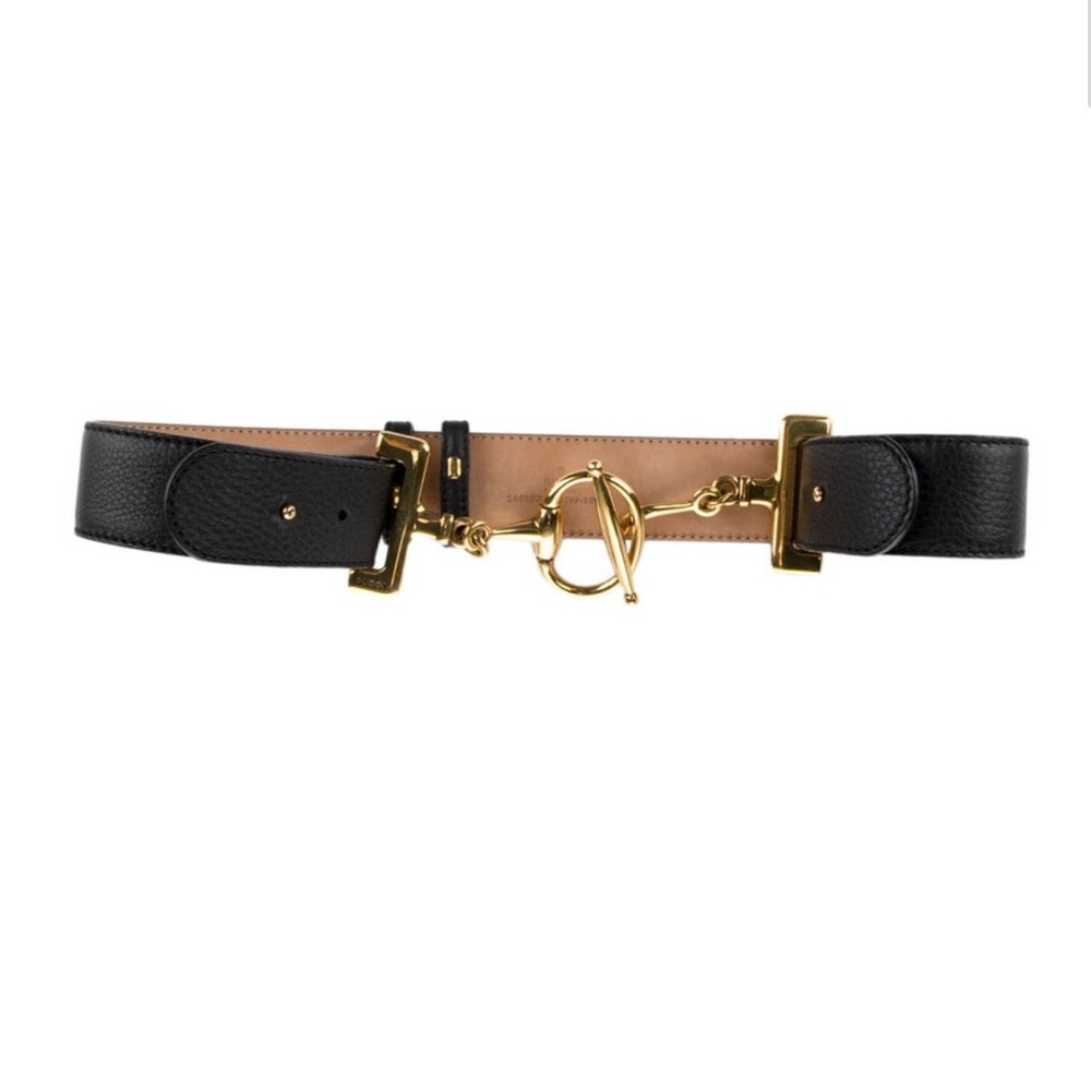 Gucci Horsebit Accent Leather Waist Belt